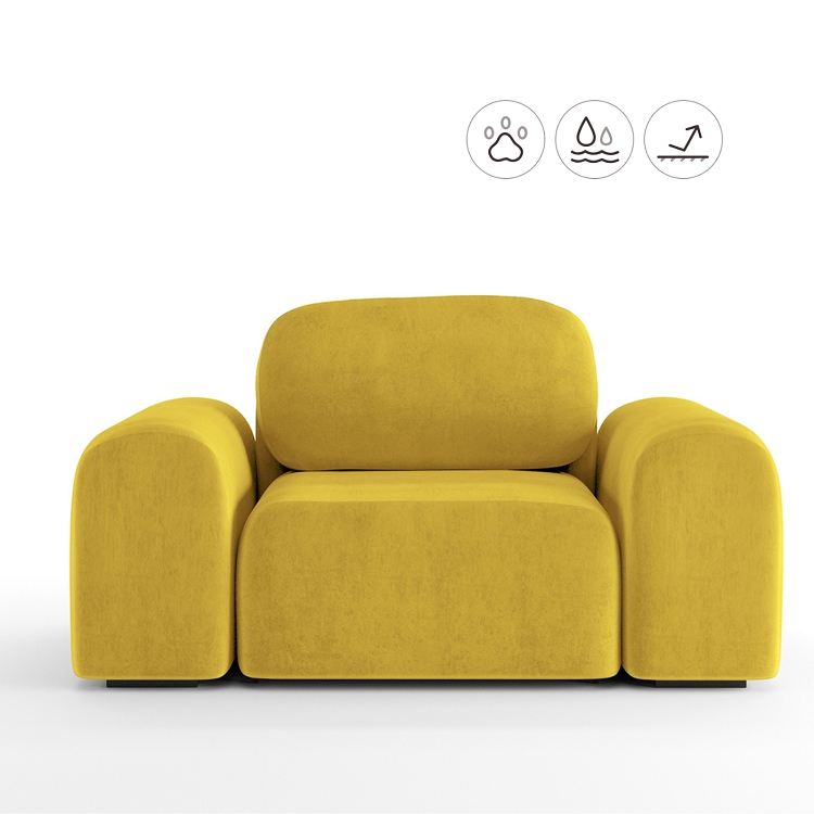 Кресло Мастерфабрик Эмека Saga yellow ткань рогожка