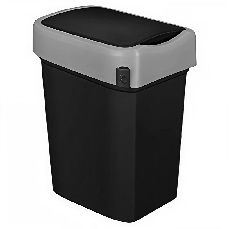 Бак для мусора Restola SMART BIN 50л (430x330x630мм), с крышкой "маятник" (черный) 435290013