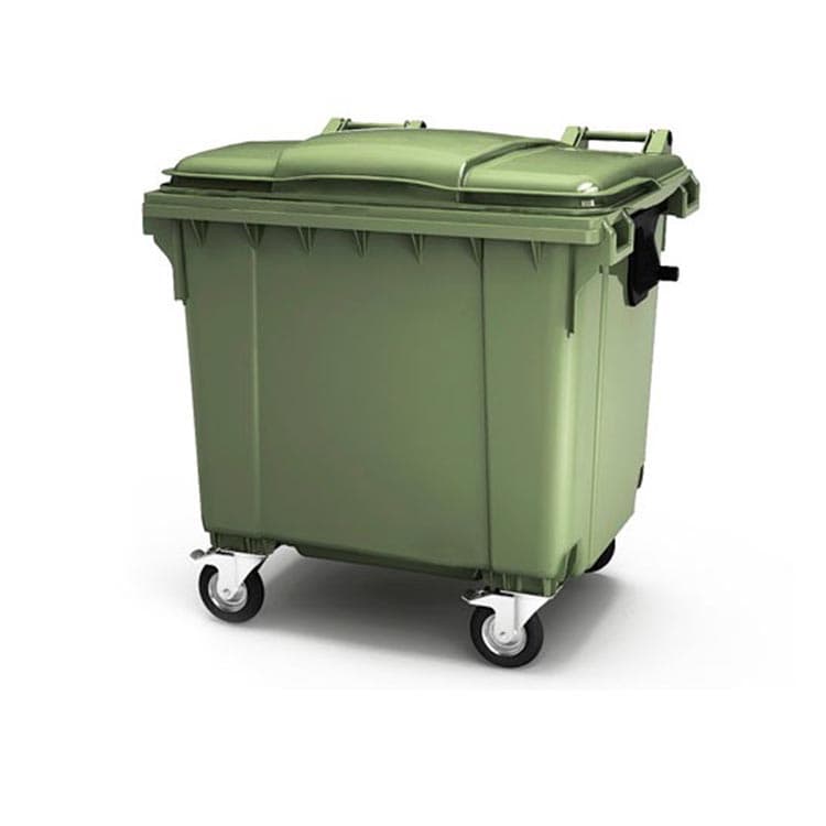 Бак для мусора 1100л, с крышкой, на колесах, п/э, цвет зеленый 22.C19.70 green