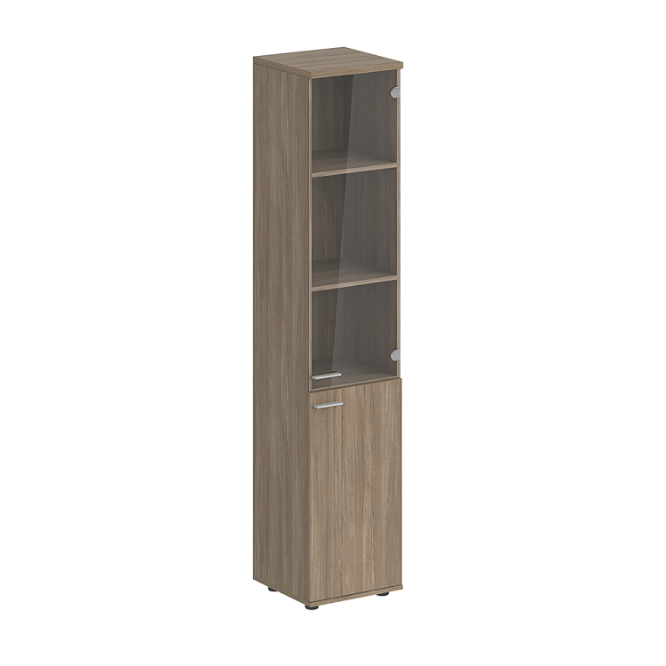 Шкаф высокий со стеклом правый Norden Сигма SG.812.OD.OD.GL.R
