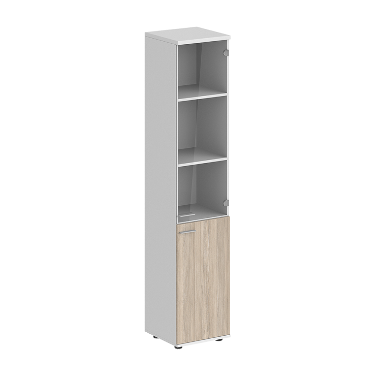 Шкаф высокий со стеклом правый Norden Сигма SG.812.WH.OL.GL.R