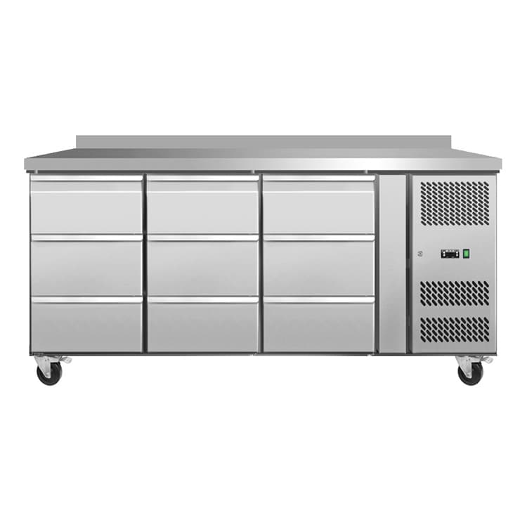 Стол холодильный Koreco GN/3100TND9/W пристенный с 9 ящиками