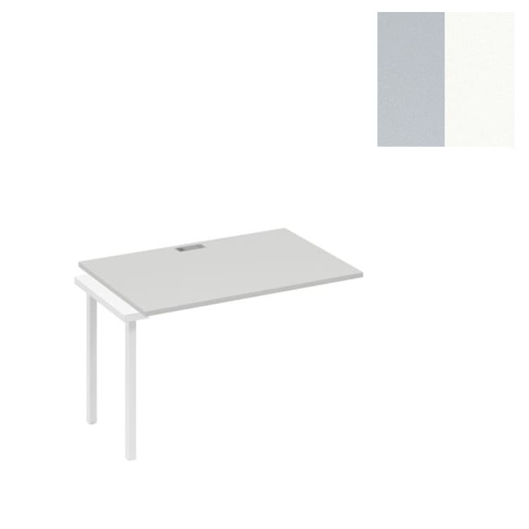 Секция стола Юнитекс А4 (120) на металлокаркасе QUATTRO А4 Б4 023-1 СЕ (120x80x75) серый/металлокаркас белый