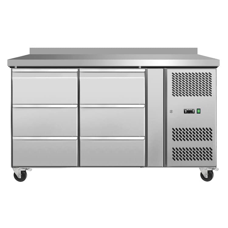 Стол холодильный Koreco GN/2100TND6/W пристенный с 6 ящиками