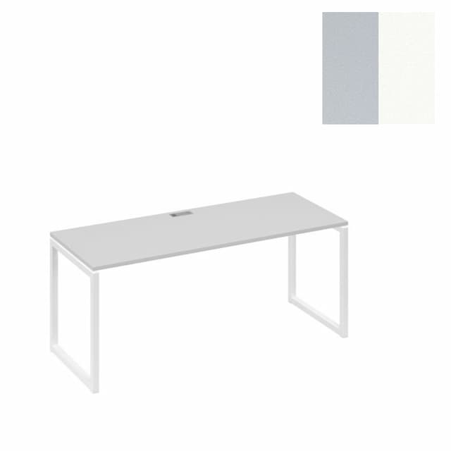 Стол письменный Юнитекс А4 на металлокаркасе QUATTRO А4 Б4 016 СЕ (180x70x75) серый/металлокаркас белый