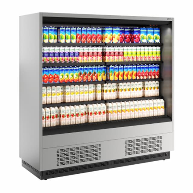 Витрина холодильная Carboma FC20-07 VM 2,5-2 0300 боковина металлическая (9006-9005) Cube 2 открытая