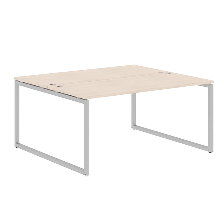 Стол 2-х местный Skyland XQWST 1614 бук тиара/алюминий 1600х1406х750