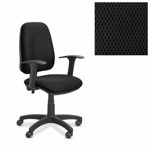 Офисное кресло для персонала Юнитекс Эльза Т TW ткань TW черная