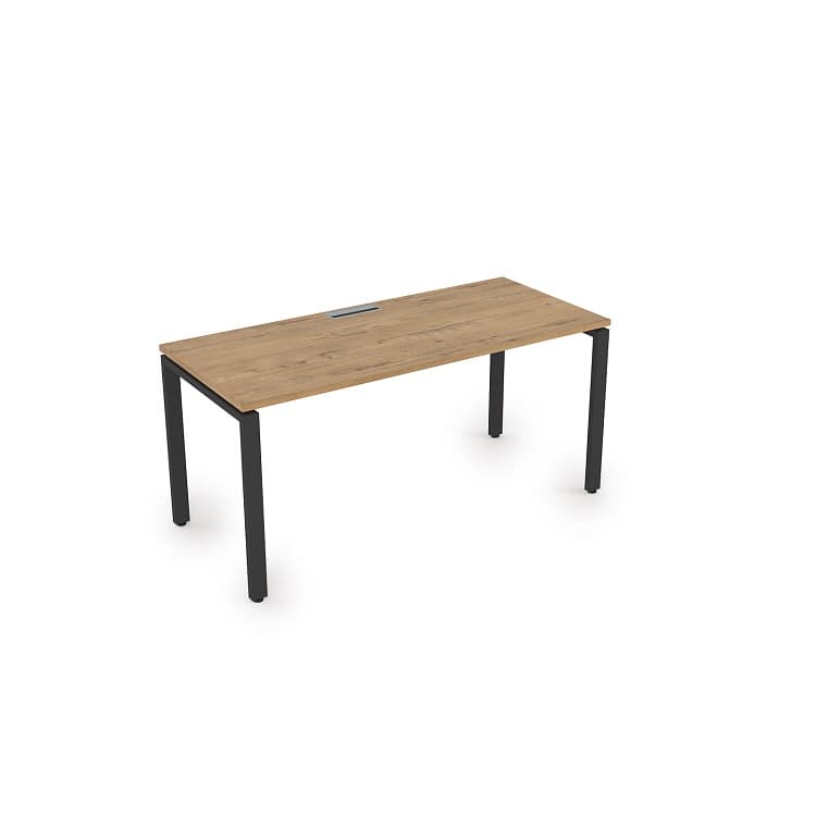 Стол рабочий, прямолинейный АЛСАВ Gloss СРП-П.004 teakwood/черный