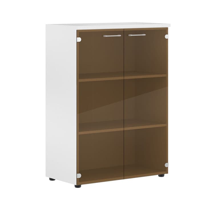 Шкаф со стеклянными дверьми и топом Skyland XMC 85.2 белый 856х432х1190 XTEN