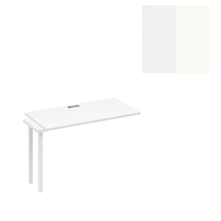 Секция стола станции с металлокаркасом Юнитекс А4 DUE А4 Б2 013-1 БП (120x70x75) белый премиум/металлокаркас белый