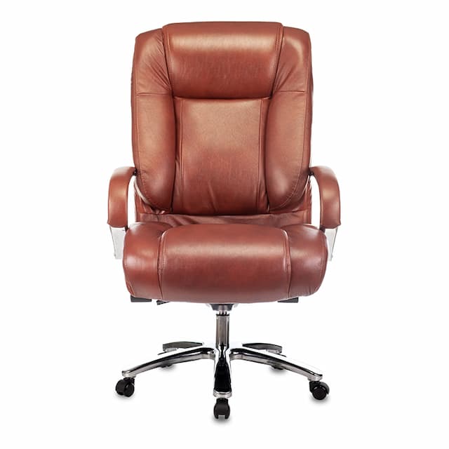 Кресло руководителя Бюрократ T-9925SL светло-коричневый Leather Eichel кожа крестов. металл хром