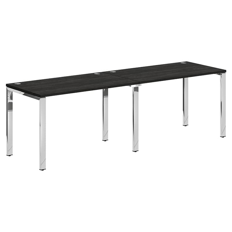 Стол 2-х местный  Skyland XGWST 2470.1 дуб юкон/нержавейка полированная 2400х700х750 XTEN GLOSS
