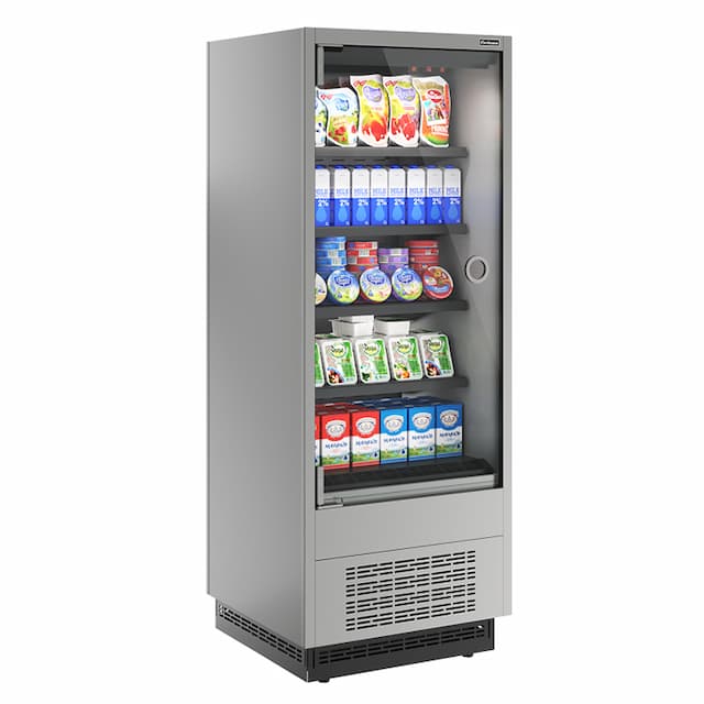 Витрина холодильная Carboma FC20-07 VM 0,7-1 0300 боковина металлическая (9006-9005) Cube 2 LIGHT фронт X0