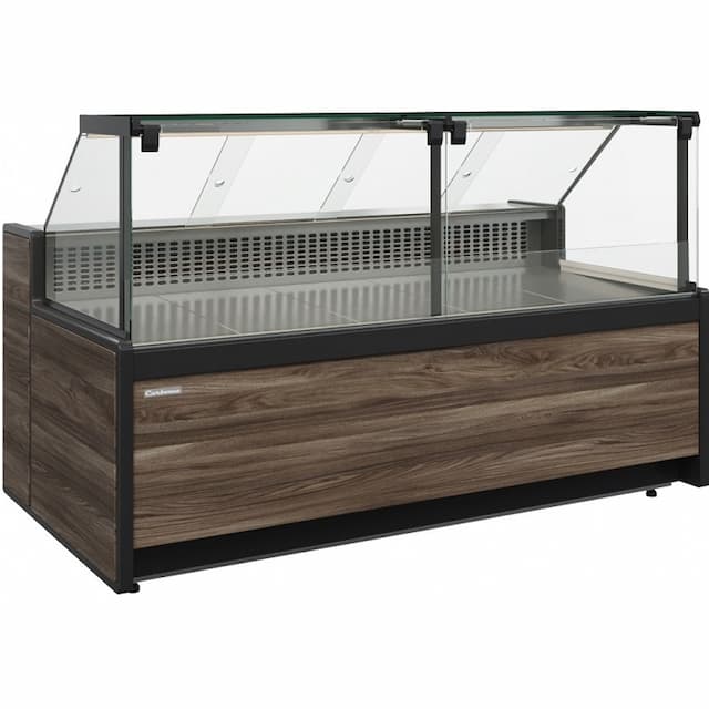 Витрина холодильная, динамика Carboma BAVARIA 3 GC111 VV 2,0-1 газлифт, без боковин (Темный дуб)