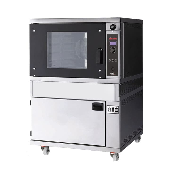 Печь конвекционная с подом на подставке с направляющими Apach Bakery Line K5TS DP+E218PA