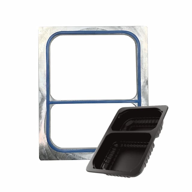 Матрица для запайки 2-х секционных лотков размером 227x178 мм на запайщике TS225 Kocateq (Mold 227х178mm 2 sec)