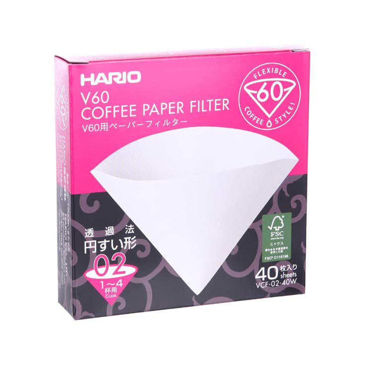 Фильтры Hario Бумажные для Воронок Vcf-02/40w 40шт.