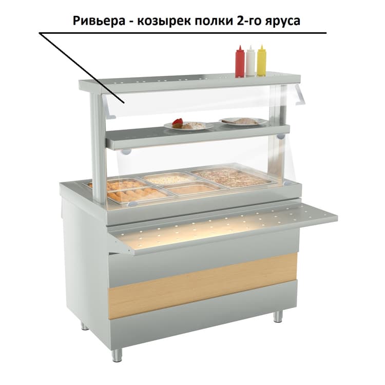 Защитный козырек ATESY Ривьера полки 2-го яруса  (700мм)
